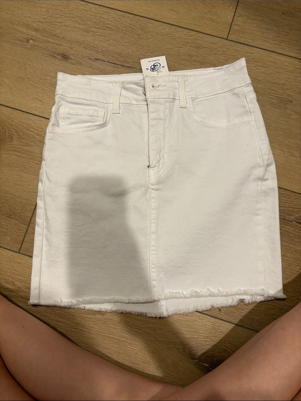 White Denim Skirt